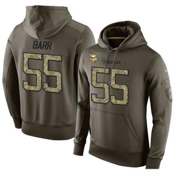 NFL Men's Minnesota Vikings #55 Anthony Barr Stitched Green Olive Salute To Service KO Performance Hoodie NFL Men's Minnesota Vikings #55 Anthony Barr Stitched Green Olive Salute To Service KO Performance Hoodie