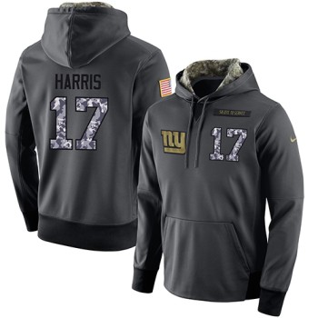 NFL Men's New York Giants #17 Dwayne Harris Stitched Black Anthracite Salute to Service Player Performance Hoodie