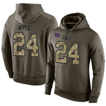 NFL Men's New York Giants #24 Eli Apple Stitched Green Olive Salute To Service KO Performance Hoodie NFL Men's New York Giants #24 Eli Apple Stitched Green Olive Salute To Service KO Performance Hoodie
