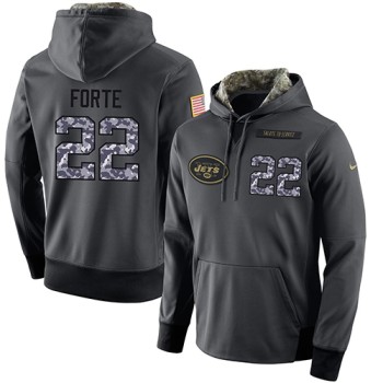 NFL Men's New York Jets #22 Matt Forte Stitched Black Anthracite Salute to Service Player Performance Hoodie NFL Men's New York Jets #22 Matt Forte Stitched Black Anthracite Salute to Service Player Performance Hoodie