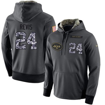 NFL Men's New York Jets #24 Darrelle Revis Stitched Black Anthracite Salute to Service Player Performance Hoodie NFL Men's New York Jets #24 Darrelle Revis Stitched Black Anthracite Salute to Service Player Performance Hoodie