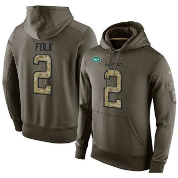 NFL Men's New York Jets #2 Nick Folk Stitched Green Olive Salute To Service KO Performance Hoodie NFL Men's New York Jets #2 Nick Folk Stitched Green Olive Salute To Service KO Performance Hoodie