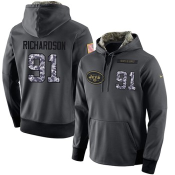 NFL Men's New York Jets #91 Sheldon Richardson Stitched Black Anthracite Salute to Service Player Performance Hoodie NFL Men's New York Jets #91 Sheldon Richardson Stitched Black Anthracite Salute to Service Player Performance Hoodie