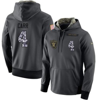NFL Men's Oakland Raiders #4 Derek Carr Stitched Black Anthracite Salute to Service Player Performance Hoodie NFL Men's Oakland Raiders #4 Derek Carr Stitched Black Anthracite Salute to Service Player Performance Hoodie