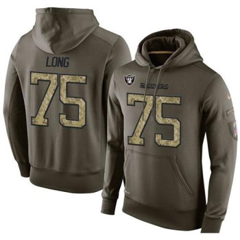 NFL Men's Oakland Raiders #75 Howie Long Stitched Green Olive Salute To Service KO Performance Hoodie NFL Men's Oakland Raiders #75 Howie Long Stitched Green Olive Salute To Service KO Performance Hoodie