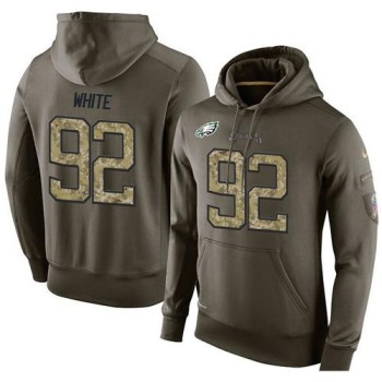 NFL Men's Philadelphia Eagles #92 Reggie White Stitched Green Olive Salute To Service KO Performance Hoodie NFL Men's Philadelphia Eagles #92 Reggie White Stitched Green Olive Salute To Service KO Performance Hoodie