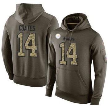 NFL Men's Pittsburgh Steelers #14 Sammie Coates Stitched Green Olive Salute To Service KO Performance Hoodie NFL Men's Pittsburgh Steelers #14 Sammie Coates Stitched Green Olive Salute To Service KO Performance Hoodie