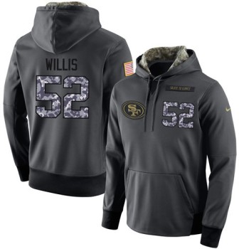 NFL Men's San Francisco 49ers #52 Patrick Willis Stitched Black Anthracite Salute to Service Player Performance Hoodie