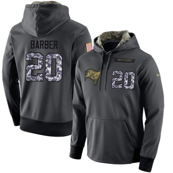NFL Men's Tampa Bay Buccaneers #20 Ronde Barber Stitched Black Anthracite Salute to Service Player Performance Hoodie