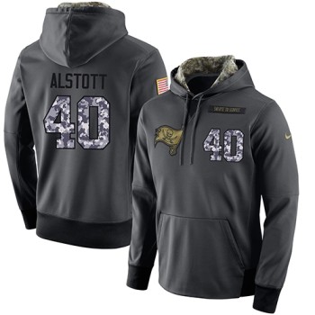 NFL Men's Tampa Bay Buccaneers #40 Mike Alstott Stitched Black Anthracite Salute to Service Player Performance Hoodie