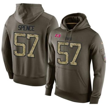NFL Men's Tampa Bay Buccaneers #57 Noah Spence Stitched Green Olive Salute To Service KO Performance Hoodie NFL Men's Tampa Bay Buccaneers #57 Noah Spence Stitched Green Olive Salute To Service KO Performance Hoodie