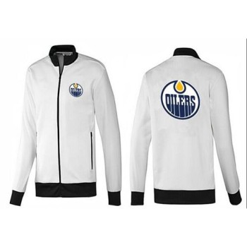 NHL Edmonton Oilers Zip Jackets White-1 NHL Edmonton Oilers Zip Jackets White-1