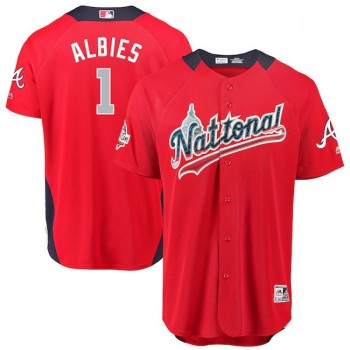 National League #1 Ozzie Albies Red 2018 MLB All-Star Game Home Run Derby Jersey National League #1 Ozzie Albies Red 2018 MLB All-Star Game Home Run Derby Jersey