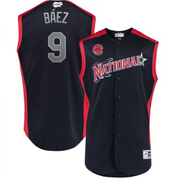 National League #9 Javier Baez Navy 2019 MLB All-Star Game Workout Jersey National League #9 Javier Baez Navy 2019 MLB All-Star Game Workout Jersey