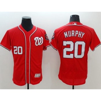 Nationals #20 Daniel Murphy Red Flexbase Authentic Collection Stitched MLB Jersey Nationals #20 Daniel Murphy Red Flexbase Authentic Collection Stitched MLB Jersey
