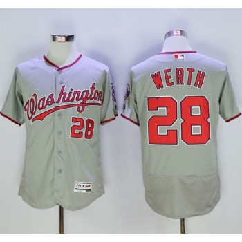 Nationals #28 Jayson Werth Grey Flexbase Authentic Collection Stitched MLB Jersey Nationals #28 Jayson Werth Grey Flexbase Authentic Collection Stitched MLB Jersey