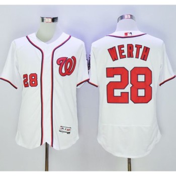 Nationals #28 Jayson Werth White Flexbase Authentic Collection Stitched MLB Jersey Nationals #28 Jayson Werth White Flexbase Authentic Collection Stitched MLB Jersey