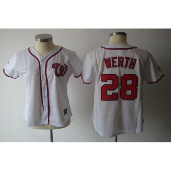 Nationals #28 Jayson Werth White Women's Fashion Stitched MLB Jersey Nationals #28 Jayson Werth White Women's Fashion Stitched MLB Jersey