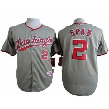Nationals #2 Denard Span Grey Cool Base Stitched MLB Jersey Nationals #2 Denard Span Grey Cool Base Stitched MLB Jersey