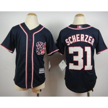 Nationals #31 Max Scherzer Blue Cool Base Stitched Youth MLB Jersey Nationals #31 Max Scherzer Blue Cool Base Stitched Youth MLB Jersey