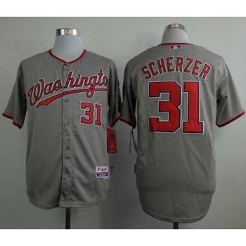 Nationals #31 Max Scherzer Grey Cool Base Stitched MLB Jersey Nationals #31 Max Scherzer Grey Cool Base Stitched MLB Jersey