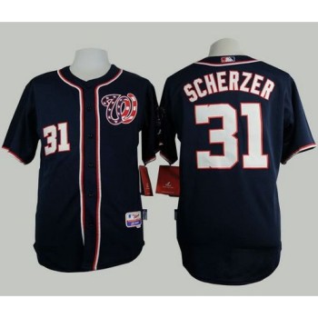 Nationals #31 Max Scherzer Navy Blue Cool Base Stitched MLB Jersey Nationals #31 Max Scherzer Navy Blue Cool Base Stitched MLB Jersey