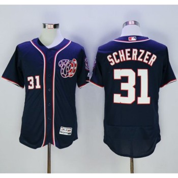 Nationals #31 Max Scherzer Navy Blue Flexbase Authentic Collection Stitched MLB Jersey Nationals #31 Max Scherzer Navy Blue Flexbase Authentic Collection Stitched MLB Jersey