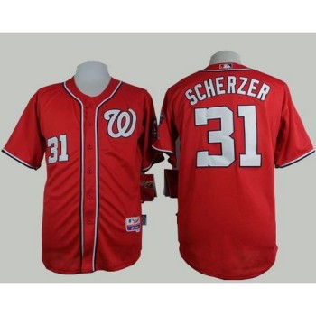 Nationals #31 Max Scherzer Red Cool Base Stitched MLB Jersey Nationals #31 Max Scherzer Red Cool Base Stitched MLB Jersey