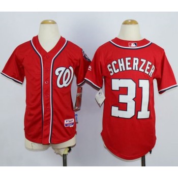 Nationals #31 Max Scherzer Red Cool Base Stitched Youth MLB Jersey Nationals #31 Max Scherzer Red Cool Base Stitched Youth MLB Jersey