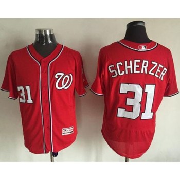 Nationals #31 Max Scherzer Red Flexbase Authentic Collection Stitched MLB Jersey Nationals #31 Max Scherzer Red Flexbase Authentic Collection Stitched MLB Jersey