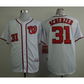Nationals #31 Max Scherzer White Cool Base Stitched MLB Jersey Nationals #31 Max Scherzer White Cool Base Stitched MLB Jersey