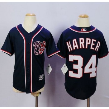 Nationals #34 Bryce Harper Blue Cool Base Stitched Youth MLB Jersey Nationals #34 Bryce Harper Blue Cool Base Stitched Youth MLB Jersey