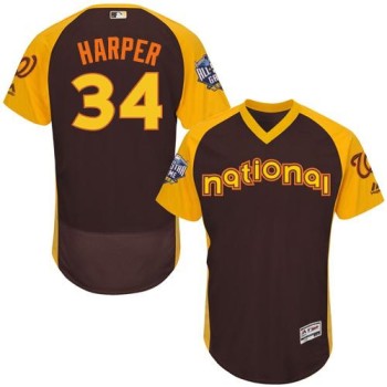 Nationals #34 Bryce Harper Brown Flexbase Authentic Collection 2016 All-Star National League Stitched MLB Jersey Nationals #34 Bryce Harper Brown Flexbase Authentic Collection 2016 All-Star National League Stitched MLB Jersey
