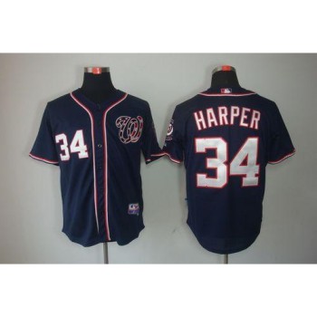 Nationals #34 Bryce Harper Navy Blue Cool Base Stitched MLB Jersey Nationals #34 Bryce Harper Navy Blue Cool Base Stitched MLB Jersey