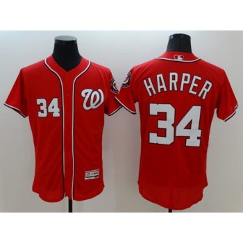 Nationals #34 Bryce Harper Red Flexbase Authentic Collection Stitched MLB Jersey Nationals #34 Bryce Harper Red Flexbase Authentic Collection Stitched MLB Jersey