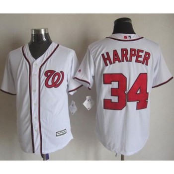 Nationals #34 Bryce Harper White New Cool Base Stitched MLB Jersey Nationals #34 Bryce Harper White New Cool Base Stitched MLB Jersey