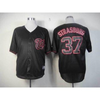 Nationals #37 Stephen Strasburg Black Fashion Stitched MLB Jersey Nationals #37 Stephen Strasburg Black Fashion Stitched MLB Jersey
