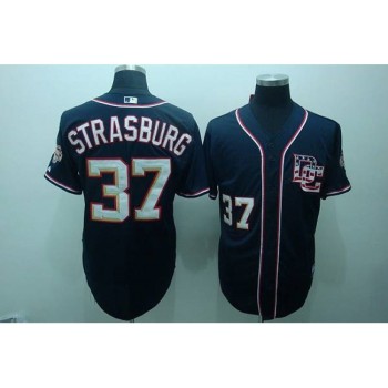 Nationals #37 Stephen Strasburg Blue Stitched MLB Jersey Nationals #37 Stephen Strasburg Blue Stitched MLB Jersey