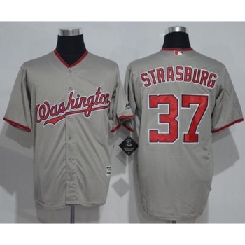 Nationals #37 Stephen Strasburg Grey New Cool Base Stitched MLB Jersey Nationals #37 Stephen Strasburg Grey New Cool Base Stitched MLB Jersey