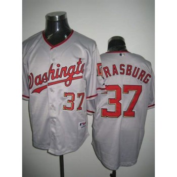 Nationals #37 Stephen Strasburg Stitched Grey MLB Jersey Nationals #37 Stephen Strasburg Stitched Grey MLB Jersey