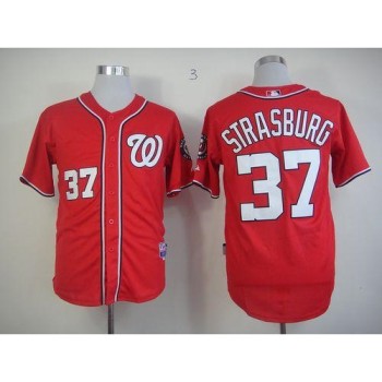 Nationals #37 Stephen Strasburg Stitched Red MLB Jersey Nationals #37 Stephen Strasburg Stitched Red MLB Jersey