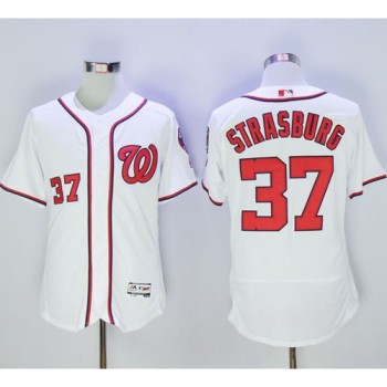 Nationals #37 Stephen Strasburg White Flexbase Authentic Collection Stitched MLB Jersey Nationals #37 Stephen Strasburg White Flexbase Authentic Collection Stitched MLB Jersey