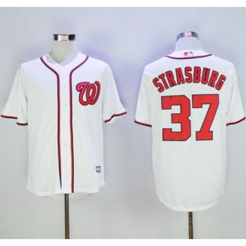 Nationals #37 Stephen Strasburg White New Cool Base Stitched MLB Jersey Nationals #37 Stephen Strasburg White New Cool Base Stitched MLB Jersey