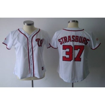 Nationals #37 Stephen Strasburg White Women's Fashion Stitched MLB Jersey Nationals #37 Stephen Strasburg White Women's Fashion Stitched MLB Jersey