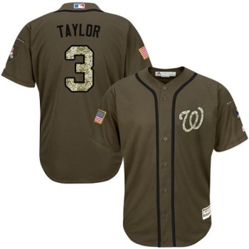 Nationals #3 Michael Taylor Green Salute to Service Stitched Youth MLB Jersey Nationals #3 Michael Taylor Green Salute to Service Stitched Youth MLB Jersey