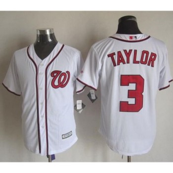 Nationals #3 Michael Taylor White New Cool Base Stitched MLB Jersey Nationals #3 Michael Taylor White New Cool Base Stitched MLB Jersey