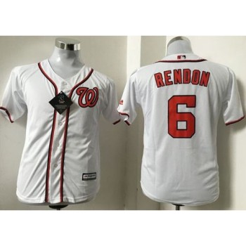 Nationals #6 Anthony Rendon White Cool Base Stitched Youth MLB Jersey Nationals #6 Anthony Rendon White Cool Base Stitched Youth MLB Jersey
