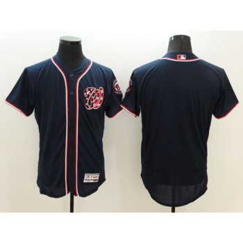 Nationals Blank Navy Blue Flexbase Authentic Collection Stitched MLB Jersey Nationals Blank Navy Blue Flexbase Authentic Collection Stitched MLB Jersey