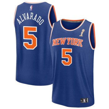 Men's New York Knicks #5 Jose Alvarado Blue 2026 NBA Finals Champions Fast Break Icon Edition Jersey