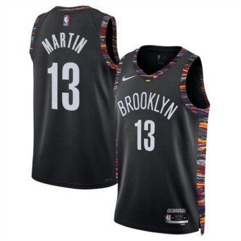 Men's Brooklyn Nets #13 Tyrese Martin Black 2025/26 City Edition Stitched Basketball Jersey